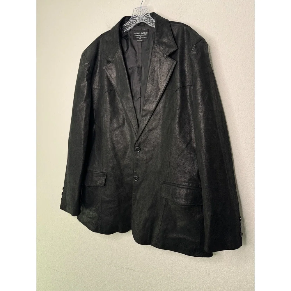 Cody James Black Suede Leather Western Blazer Sport Coat Jacket Size 50 / XL